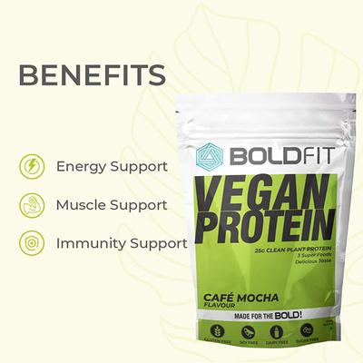 Boldfit Vegan Protein Powder - Cafe Mocha Flavour 500 gm - Protein Drink