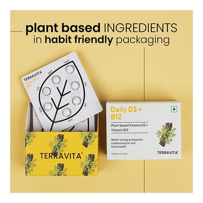 Terravita Daily D3 + B12 Veg Tablet 28's - Multi-Vitamins