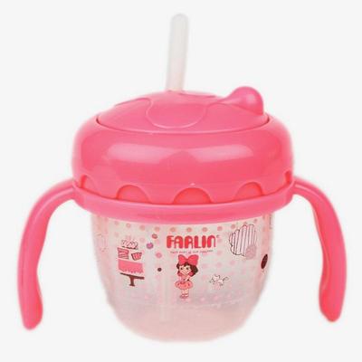 Farlin Gulu Gulu Straw Drinking Cup - Pink 120's - Feeding & Nursing