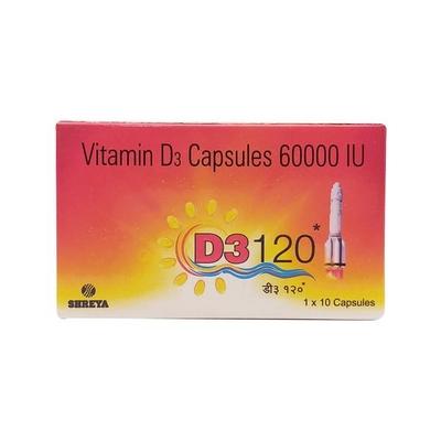 D3 120 60000IU Capsule 10'S - Supplements-Vit