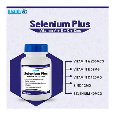 HealthVit Selenium Plus (Vitamins A C E Zinc) Tablet 60's - Multi-Vitamins
