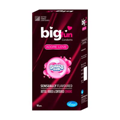 Bigfun Condoms - Bubble Gum 10's - Plain/Flavoured Condoms