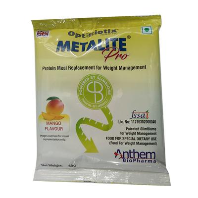 Metalite Pro Meal Replacement Powder - Mango Flavour 60 gm - Nutritional Bars