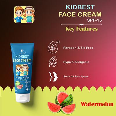 HealthBest Kidbest (3-13 Years) Face Cream - Watermelon Flavour 50 ml - Baby Skin Care