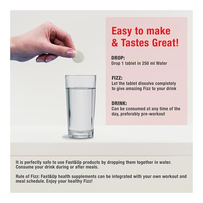 Fast&Up Activate Pre Workout Tablet - Orange Flavor (Pack of 3 x 10's) - Calcium And Minerals