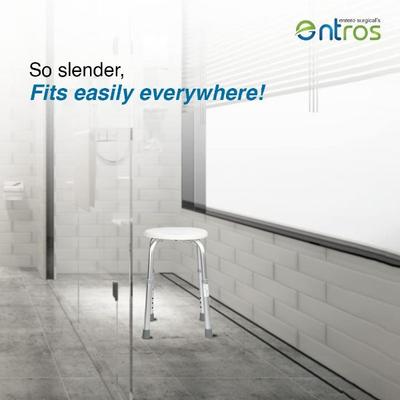 Entros Premium Aluminium Height Adjustable Shower Bathing Stool (6020A) 1's - Health Monitoring Devices