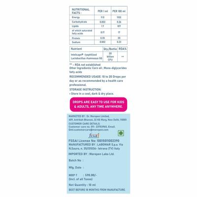 Dr. Morepen Greatgut Probiotics Drops -20B 10 ml - Digestive Health