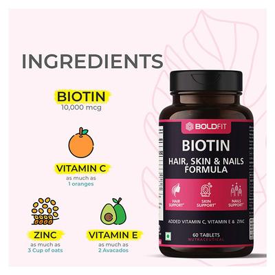 Boldfit Biotin Hair, Skin and Nails Formula Tablet 60's - Hair & Skin