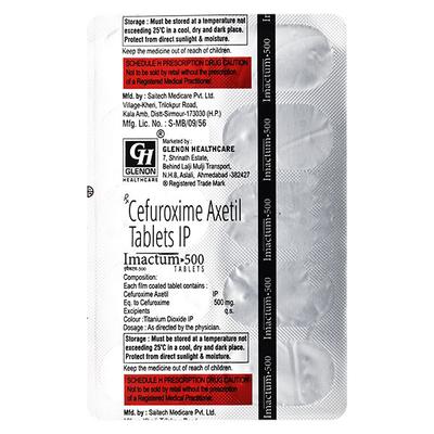IMACTUM 500mg Tablet 10's - Bacterial Infections-Cep