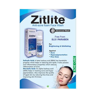 ZITLITE ANTI ACNE FOAM Face Wash 60ml - Acne-Acn
