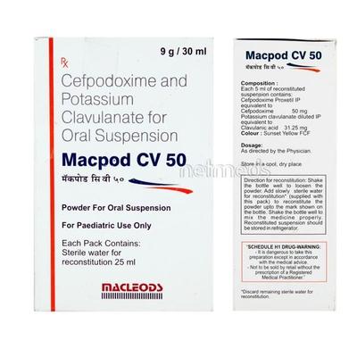 Macpod CV 50mg Dry Syrup 30ml - Bacterial Infections-Cep
