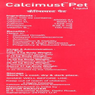 Pet Mankind Calcimust Pet Calcium Supplement Liquid 200 ml - Pet Healthcare