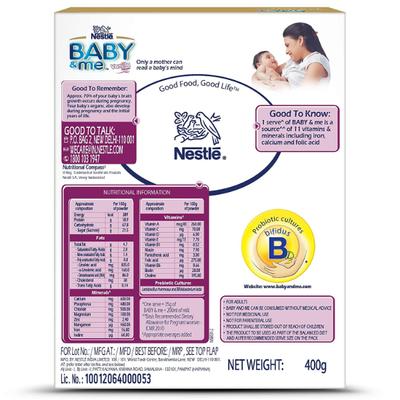 Nestle Baby & Me Vanilla Flavour Powder 400 gm (Refill Pack) - Baby And Infant Supplements