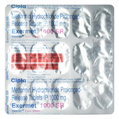 EXERMET SR 1000 Tablet 15's (N) - Diabetes-Ant