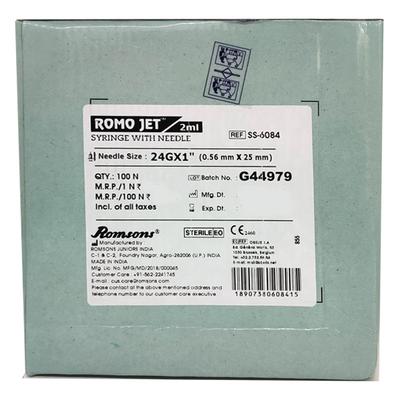 Romsons Romo Jet Syringe with Needle 2 ml (24G) (SS-6084) - Syringes And Needles