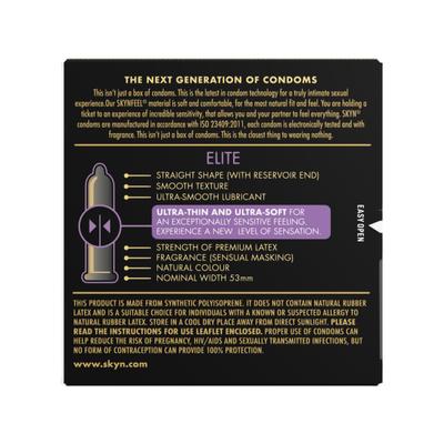 Skyn Condoms - Elite Ultra Thin & Ultra Soft 3's - Plain/Flavoured Condoms
