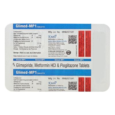 GLIMED MP 1MG TABLET 10'S - Diabetes-Ant