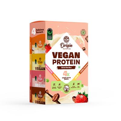 Origin Nutrition Vegan Protein Powder - Multi Flavour (Pack of 4 x 180 gm) - Protein Drink