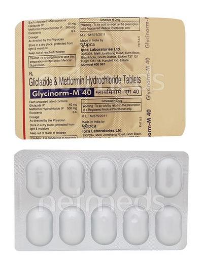 Glycinorm M 40mg Tablet 10'S - Diabetes-Ant
