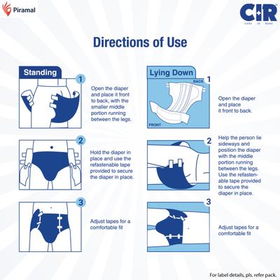 CIR Premium Adult Diapers - Tape (XL) 10's - Adult Diapers & Pads