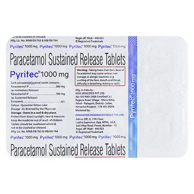 PYRITEC 1000 Tablet 10's - Fever-Ana