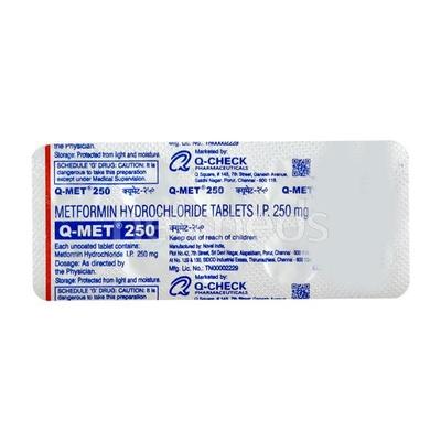 Q Met 250mg Tablet 10'S - Diabetes-Ant