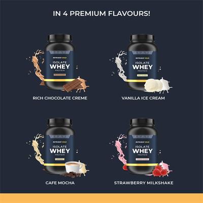Nutrabay Gold Isolate Whey Protein Powder - Vanilla Ice Cream Flavour 1 kg - Whey Proteins