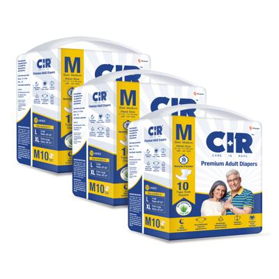 CIR Premium Adult Diapers (M) (Pack of 3 x 10's) - Adult Diapers & Pads