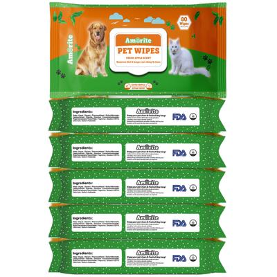 Amorite Pet Wipes For Dogs & Cats (Pack Of 6 X 80S) 1's - Pet accessories
