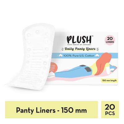 Plush 100% Pure US Cotton Daily Panty Liner 20's - Panty Liners