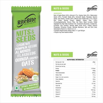 RiteBite Nutrition Assorted Bar - Choco Delite, Yogurt Berry, Peanut Butter, Fruits & Seeds, Nuts & Seeds, Sports Bar (Pack of 10) - Nutritional Bars