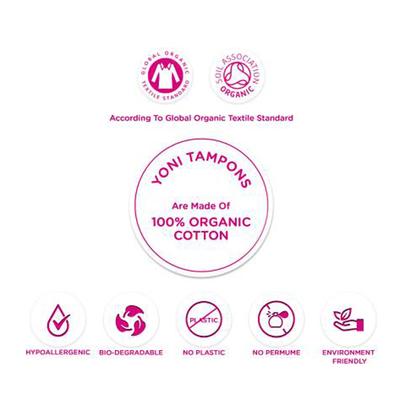 Yoni Organic Cotton Tampons - Heavy 16's - Tampons