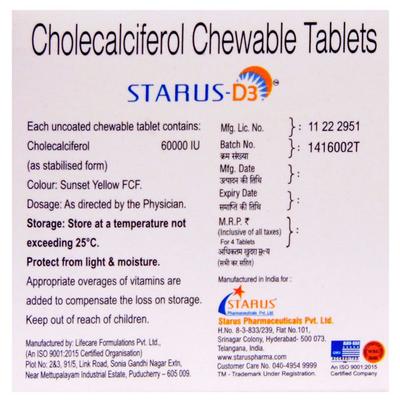 STARUS D3 Tablet 4's - Supplements-Vit