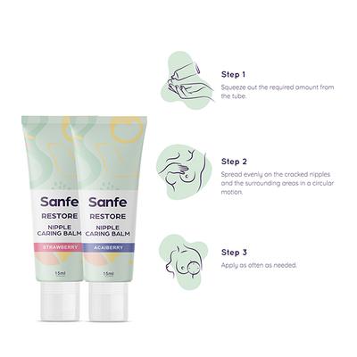 Sanfe Restore Nipple Caring Balm - Calendula & Cocoa Butter (Pack of 2 x 15 gm) - Breast Care Creams