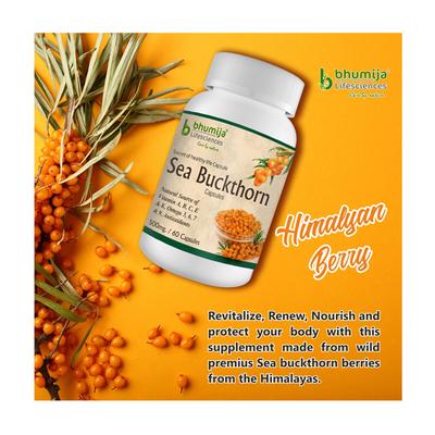 Bhumija Lifesciences Sea Buckthorn 500 mg Capsule (Pack of 5 x 60's) - Speciality Medicines
