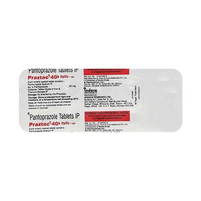 Praztac 40mg Tablet 10'S - Ulcer/Reflux/Flatulence-Aaa