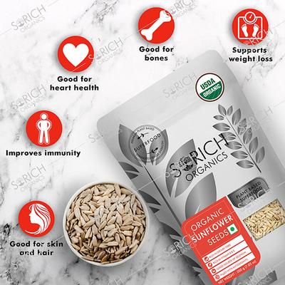 Sorich Organics Sunflower Seeds 200 gm - Nutritional Bars
