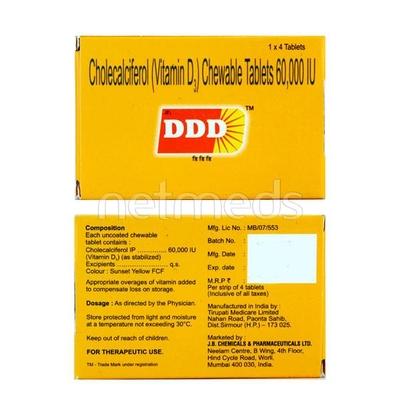 DDD 60000IU Tablet 4'S - Supplements-Vit