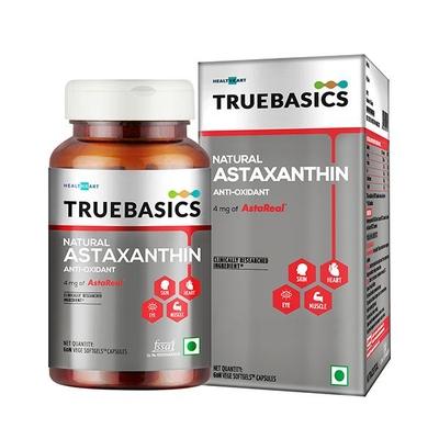 TrueBasics Natural Astaxanthin Anti-Oxidant Veg Softgel Capsule 60's - General Health