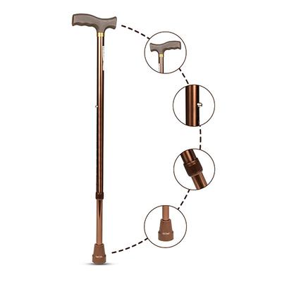 Entros Height Adjustable Walking Stick - Brown (KL920L) - Wheelchairs & Walking Sticks