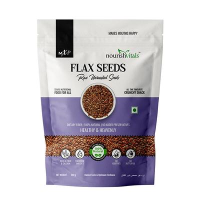 NourishVitals Flax Raw Unroasted Seeds 200 gm - Nutritional Bars