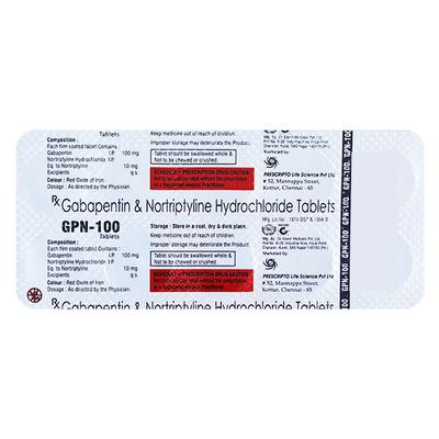 GPN 100 Tablet 10's - Neuropathic Pain-Dru