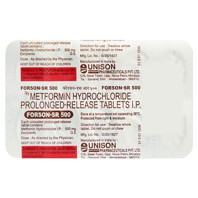 Forson SR 500mg Tablet 10'S - Diabetes-Ant