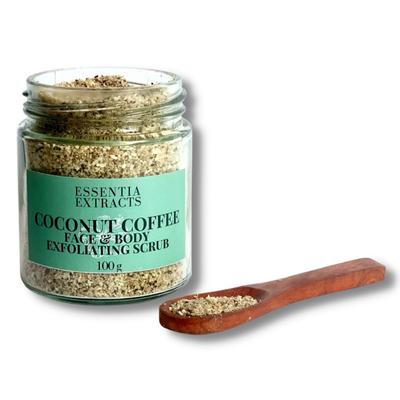 Essentia Extracts Face & Body Exfoliating Scrub - Coconut & Coffee 100 gm - Scrubs & Exfoliants