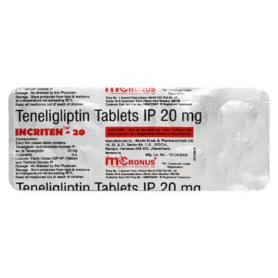 INCRITEN 20mg Tablet 10's - Diabetes-Ant