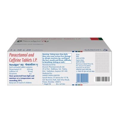 Novalgin NU Tablets 10's - Pain Relief Supplement