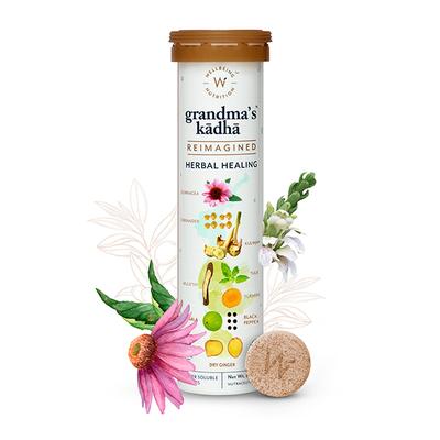 Wellbeing Nutrition Grandma's Kadha Ayurvedic Tea Effervescent Tablet 15's - Vital Health