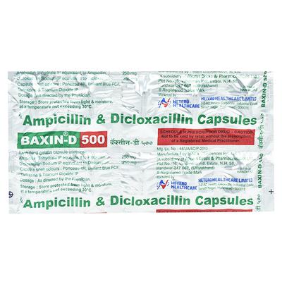 BAXIN D 500mg Capsule 10's - Bacterial Infections-Pen