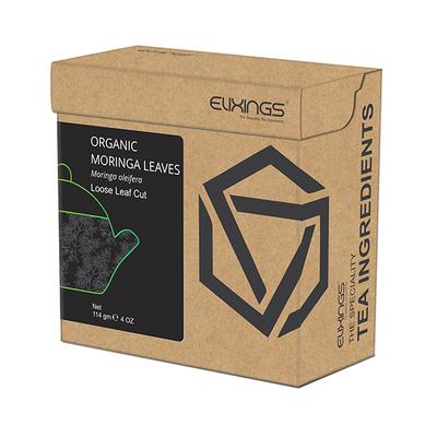 Elixings Organics Tea Ingredient Loose Leaf Cut - Moringa Leaves 114 gm - Teas
