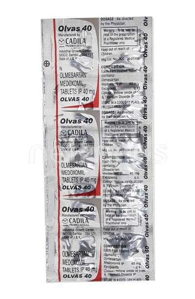Olvas 40mg Tablet 10'S - Hypertension-Ang